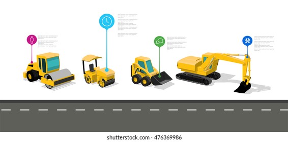 construction machinery excavator and pavers