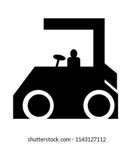 Construction machinery in flat style. Road repair illustration