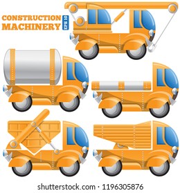 Construction machinery. Isolated on white background. Vector illustration.