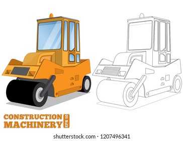 Construction machinery. Isolated on white background. Vector illustration.