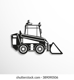 Construction machinery. Loader. Vector icon.