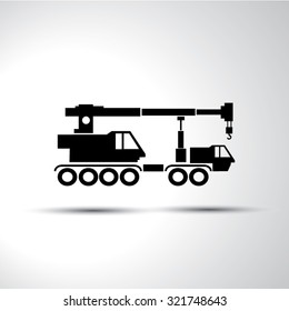 Construction machinery sign flat icon