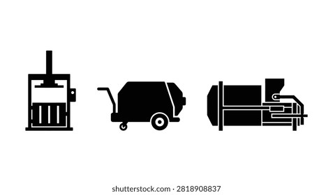 Construction Machinery Silhouettes Concrete Mixer Dump Truck And Asphalt Paver equipment silhouette
