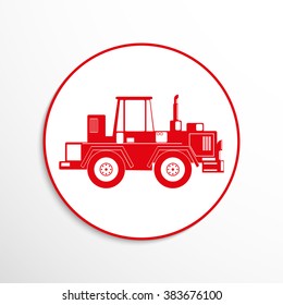 Construction machinery. Tractor. Vector icon.