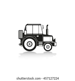 Construction machinery. Tractor. Vector icon.