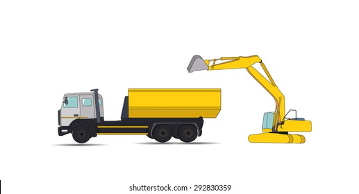 Construction Machinery. Vector Illustration. EPS10