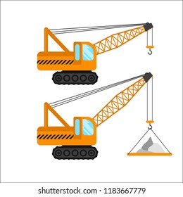 construction machinery vector illustration flat