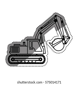Construction machinery vehicle icon vector illustration graphic design