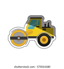 Construction machinery vehicle icon vector illustration graphic design