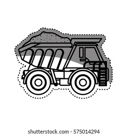 Construction machinery vehicle icon vector illustration graphic design