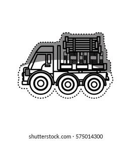 Construction machinery vehicle icon vector illustration graphic design