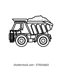 Construction machinery vehicle icon vector illustration graphic design