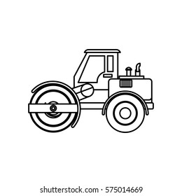 Construction machinery vehicle icon vector illustration graphic design