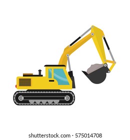 Construction machinery vehicle icon vector illustration graphic design