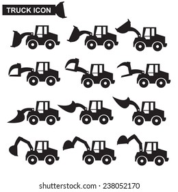 Construction machines icon set , heavy duty machines , vector 