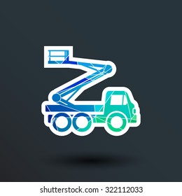 Construction Machines icon vector button logo symbol concept.