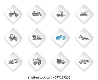 Construction Machines  simply symbols for web and user interface