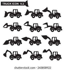 Construction machines truck icon 