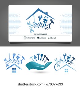 Construction And Maintenance Of Houses Business Card For Business