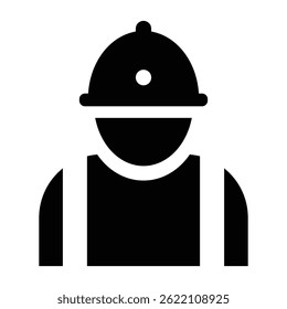 Construction man helmet icon, vector logo design. Flat vector of plastic black helmet for construction worker. Flat style vector illustration hard hat isolated on white background. Vector image.