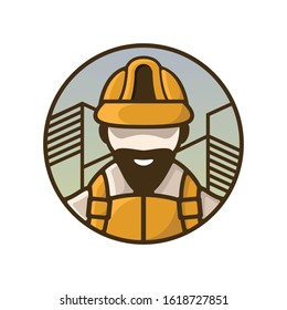 construction man logo a mascot design art vector icon 