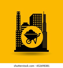 construction man with a shovel, vector illustration
