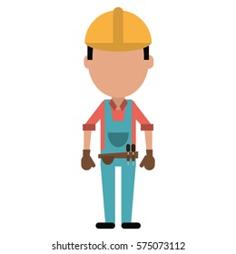 construction man with tool belt gloves