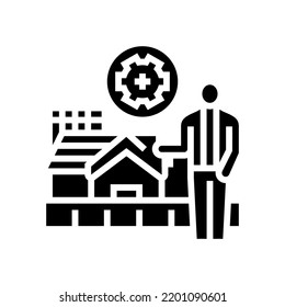 construction management interior design glyph icon vector. construction management interior design sign. isolated symbol illustration