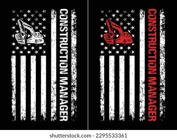 Construction Manager 4th Of  July Design