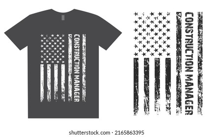 Construction Manager T Shirt Design