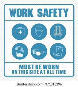 Construction mandatory work and safety sign 