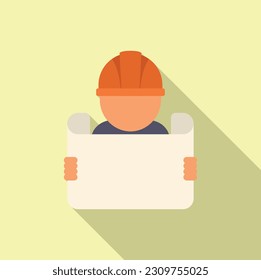 Construction manual icon flat vector. Technical document. Report help