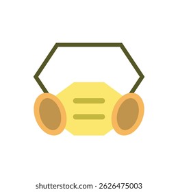 Construction mask flat icon vector illustration. Safety procedure, headwear protection vector design illustration. 