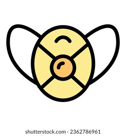 Construction mask icon outline vector. Repair home. Hammer work color flat