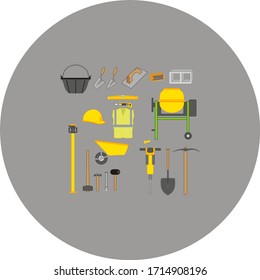 construction mason tool kit. illustration for web and mobile design.