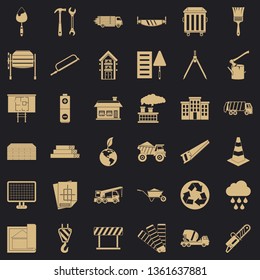 Construction material icons set. Simple style of 36 construction material vector icons for web for any design