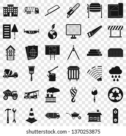 Construction material icons set. Simple style of 36 construction material vector icons for web for any design