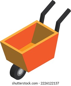 ilustración del carro de material de construcción en estilo isométrico 3D aislado en el fondo