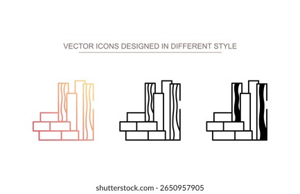 Diseño de icono de materiales de construcción con fondo blanco