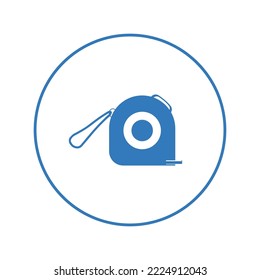 Construction measure ruler tape icon Circle version icon 