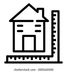 Construction measurements icon. Outline construction measurements vector icon for web design isolated on white background