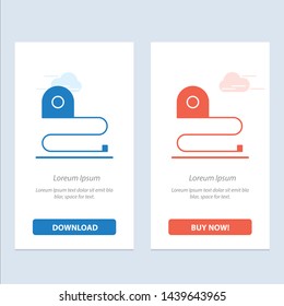Construction, Measuring, Scale, Tape  Blue and Red Download and Buy Now web Widget Card Template