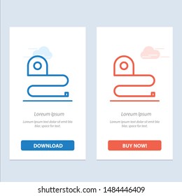 Construction, Measuring, Scale, Tape  Blue and Red Download and Buy Now web Widget Card Template. Vector Icon Template background