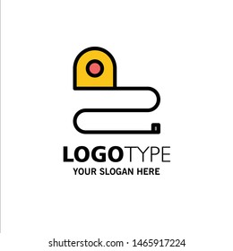 Construction, Measuring, Scale, Tape Business Logo Template. Flat Color. Vector Icon Template background
