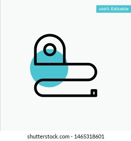 Construction, Measuring, Scale, Tape turquoise highlight circle point Vector icon. Vector Icon Template background