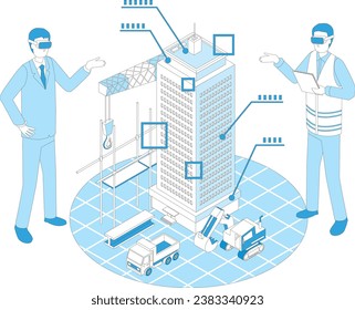 Bautreffen mit VR-Schutzbrille