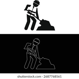 Construção homens ícone preto trabalho
