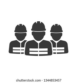 Construction Men Workers Group Vector Icon Stock Vector (Royalty Free ...