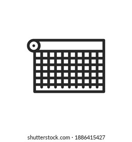 Das Symbol für die Maschenfarben wird gebaut. Piktogramm für Webseiten, mobile App, Promo. Bearbeitbarer Strich.