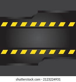 Construction metal background with black and yellow safety line vector